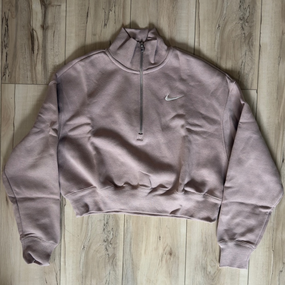 Nike Women's Dusty Pink Half-Zip Sweatshirt
